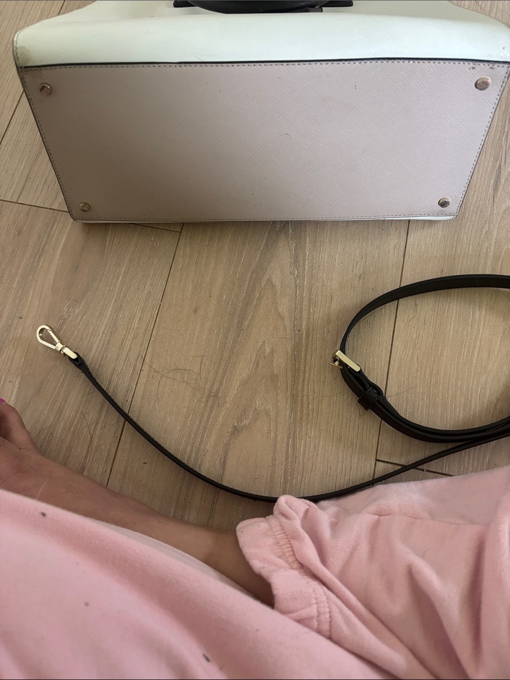 kate spade Black and White Colorblock Leather Satchel - Picture 9 of 11
